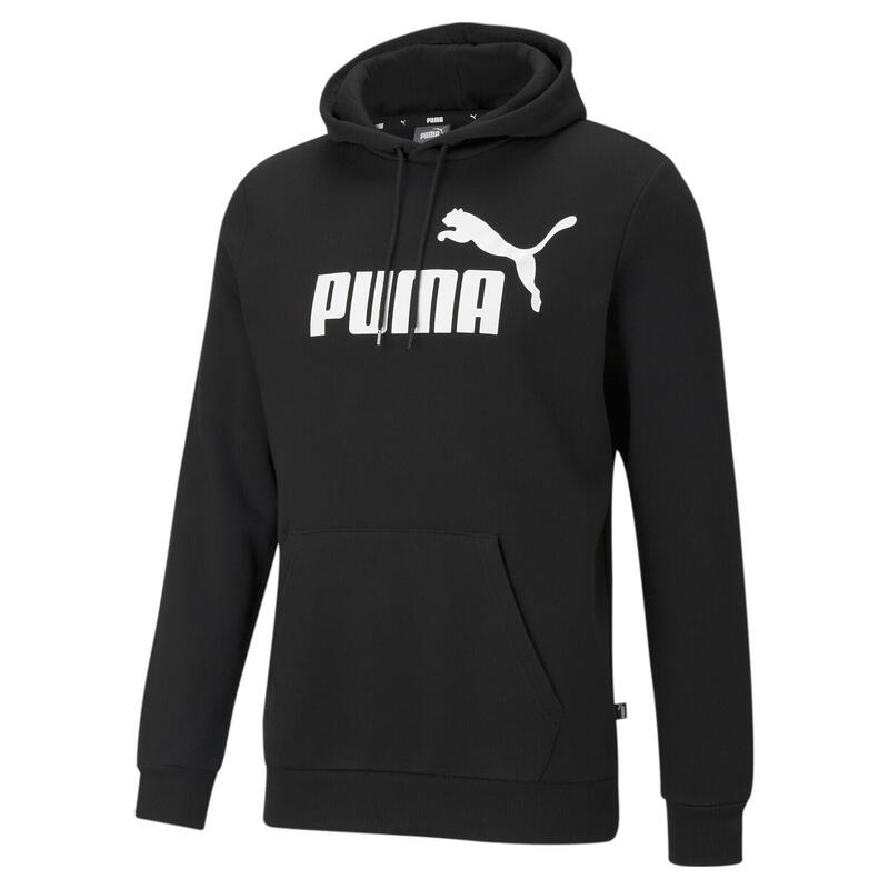 Felpa con cappuccio Essentials con logo grande da uomo PUMA Black