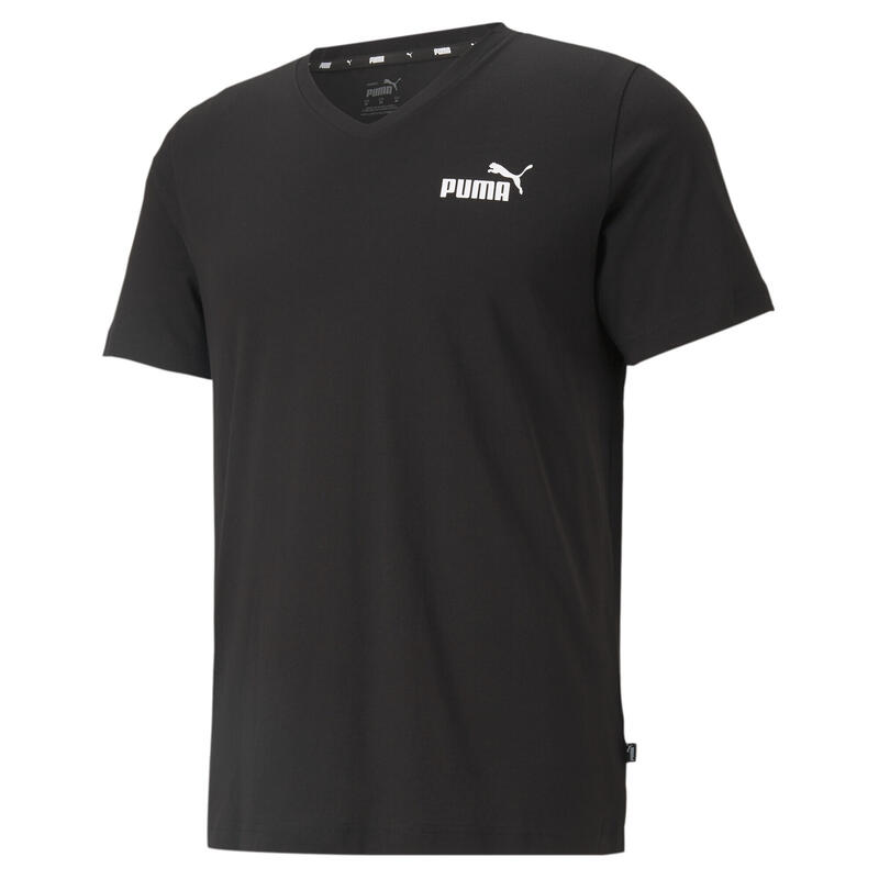 Essentials T-Shirt mit V-Ausschnitt Herren PUMA Black