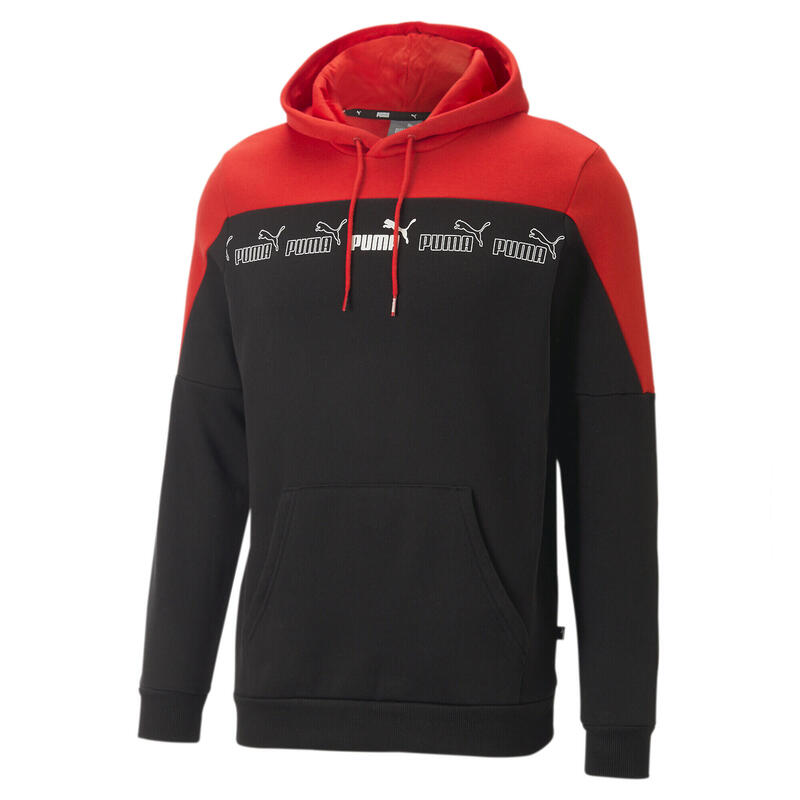 Around the Block hoodie voor heren PUMA Black High Risk Red