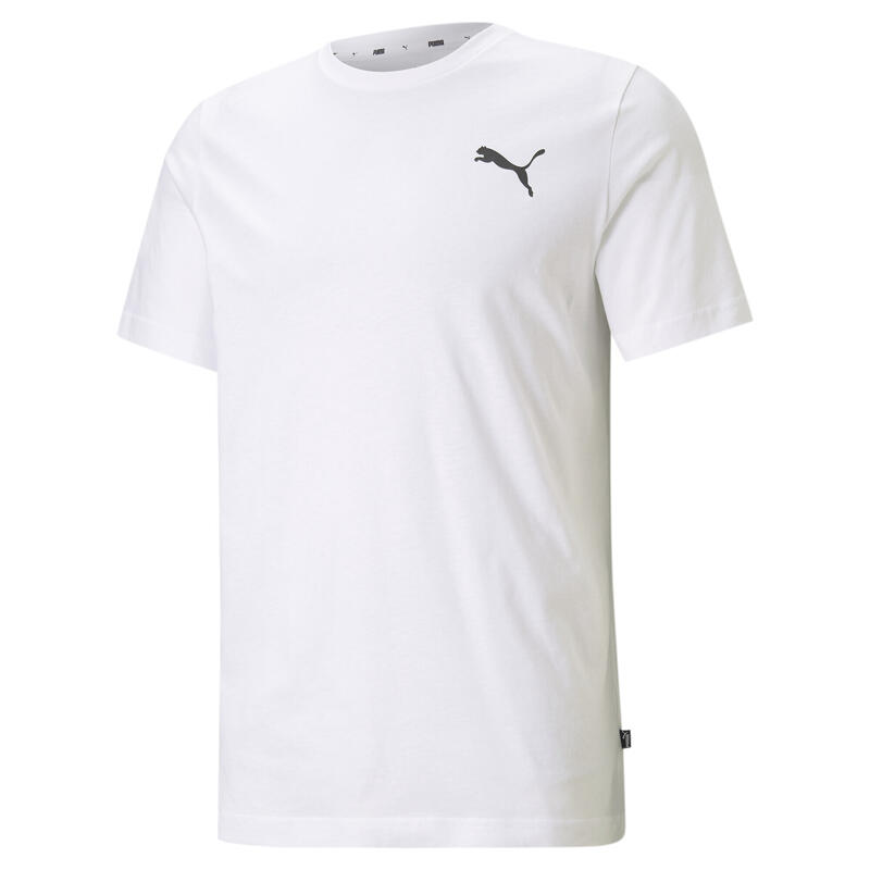 Essentials T-shirt heren met klein logo PUMA White Cat