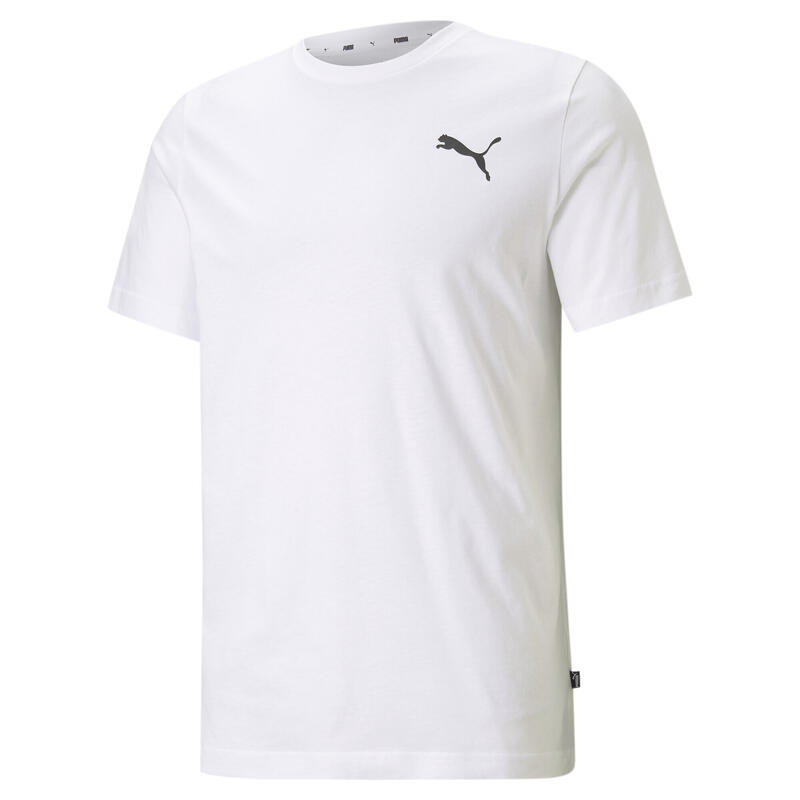 Essentials T-shirt met klein logo voor heren PUMA White Cat