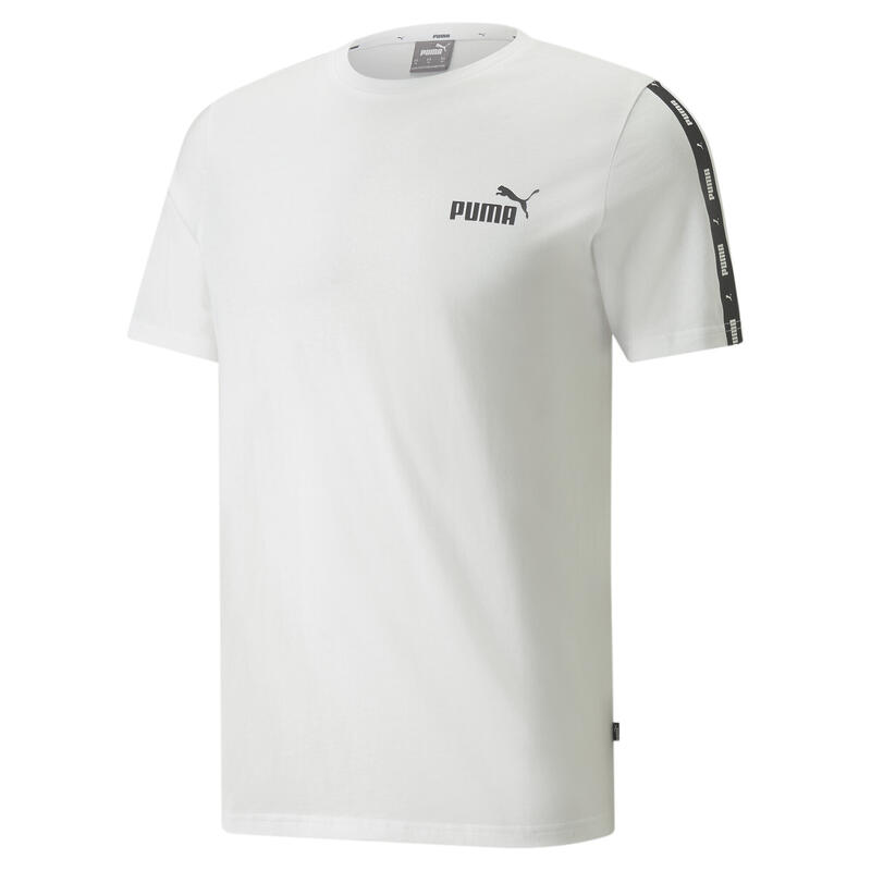 Essentials + T-Shirt mit Logo-Tape Erwachsene PUMA White