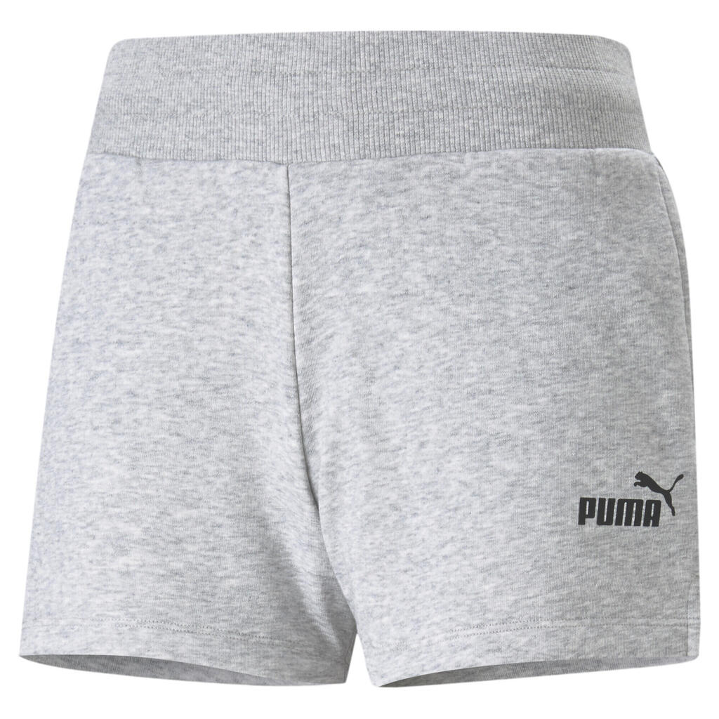 PUMA Womens Essentials Sweat Shorts - Light Gray Heather