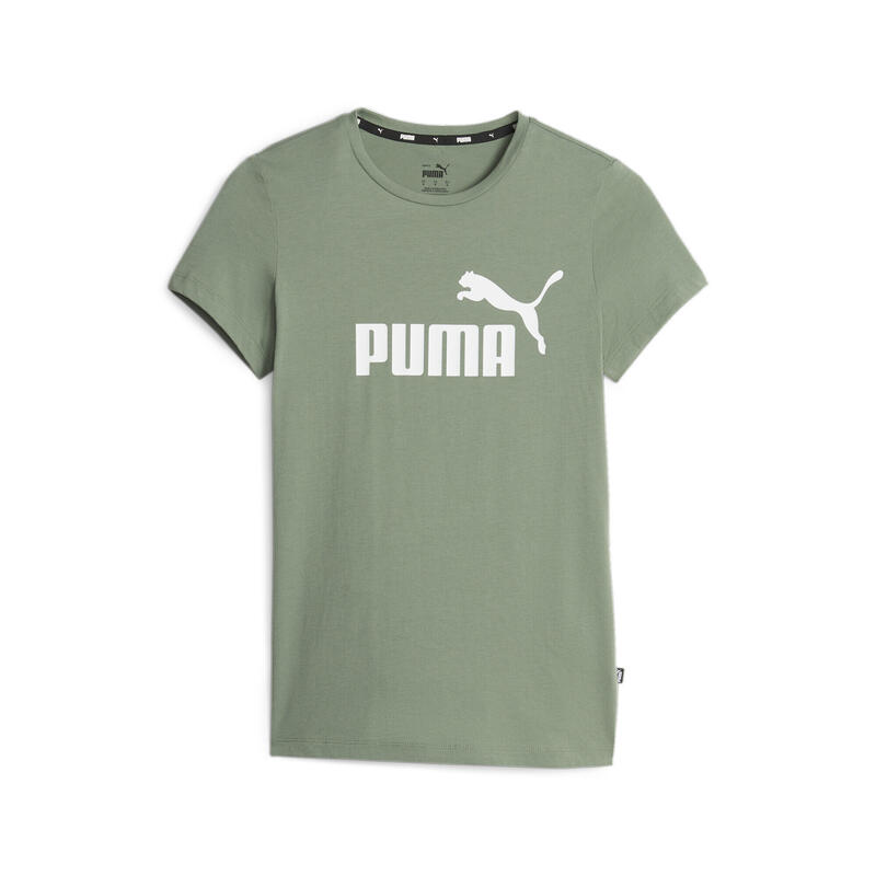T-shirt PUMA com logótipo essencial para mulher, verde eucalipto