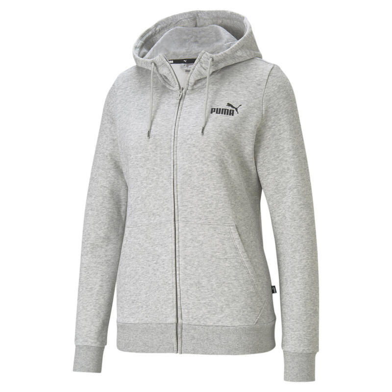 Hanorac Essentials cu fermoar complet pentru femei PUMA Light Gray Heather