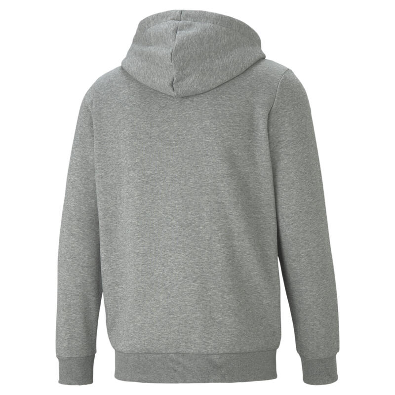 PUMA Mens Essentials Full-Zip Logo Hoodie Hooded Top - Medium Gray Heather
