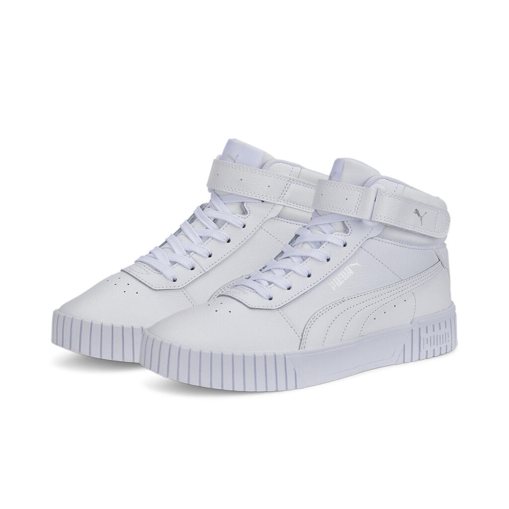 Womens/Ladies Carina 2.0 Cow Leather Mid Cut Trainers (White)