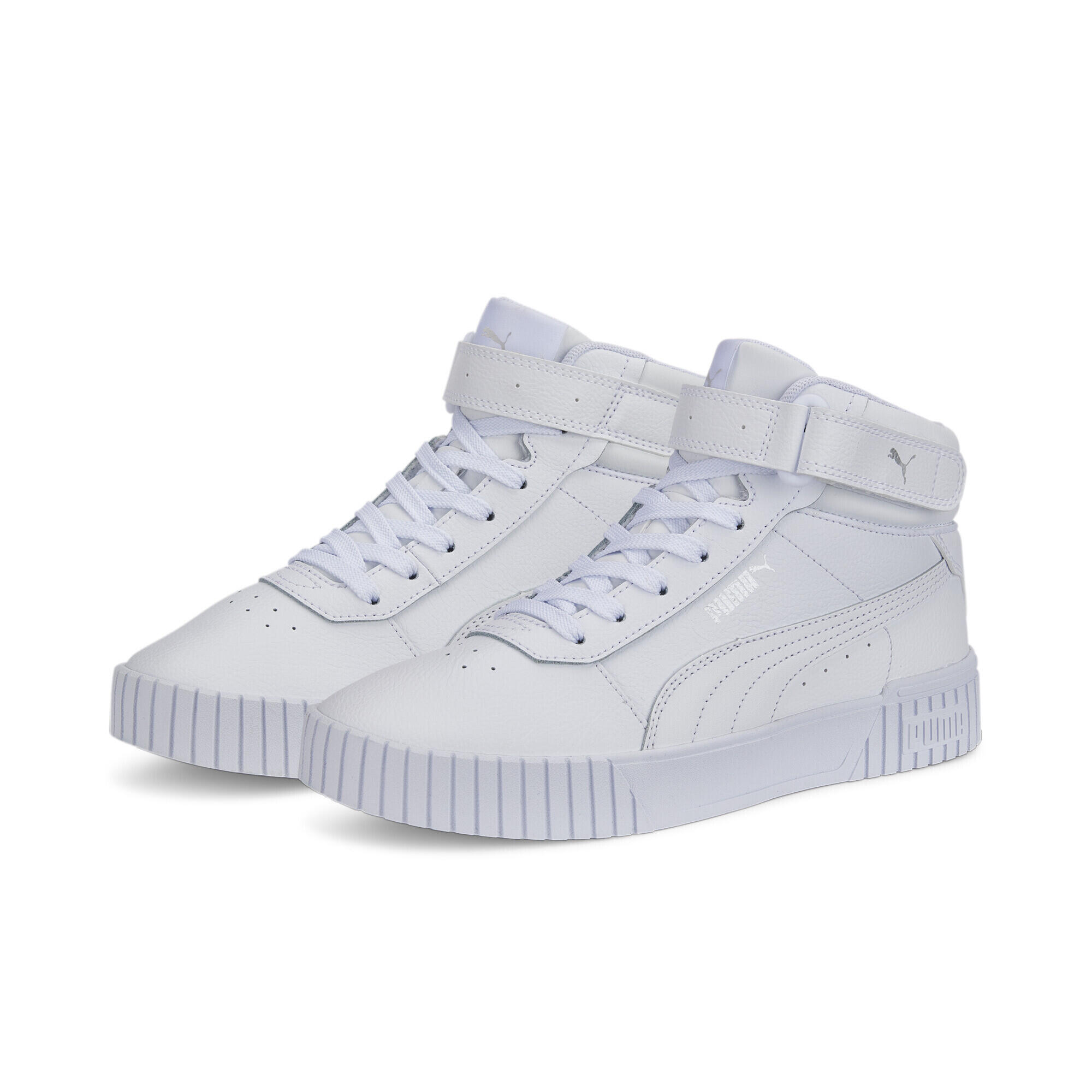 Puma - Baskets Mi-montantes Carina 2.0 femme Puma White Silver Gray - Baskets - Blanc|gris - Decathlon