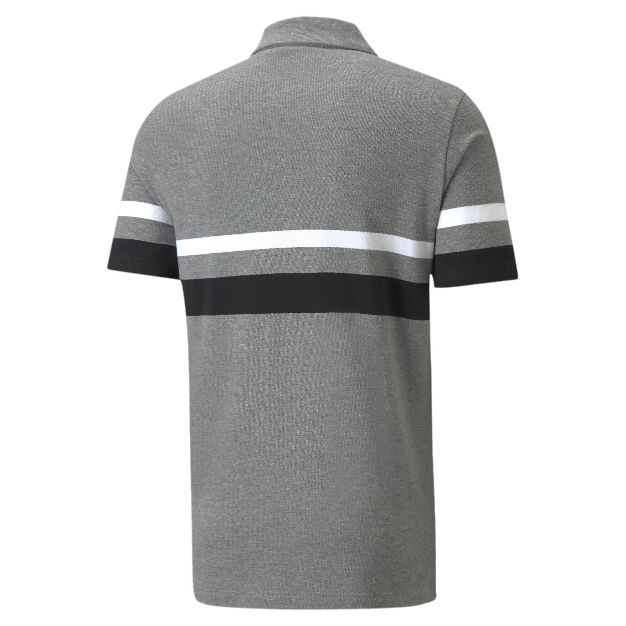 Polo Essentiels à rayures pour homme PUMA Medium Gray Heather 2/2