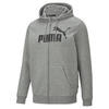 Essentials hoodie met rits en groot logo heren PUMA Medium Gray Heather