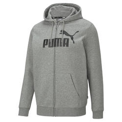 Essentials hoodie met rits en groot logo heren PUMA Medium Gray Heather