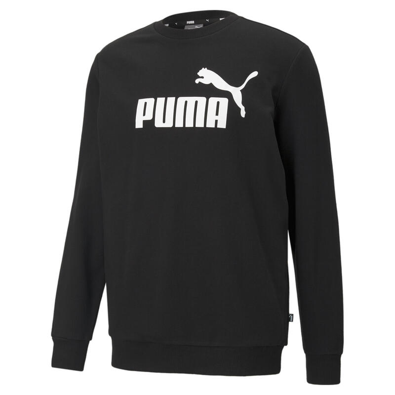 Essentials sweater met ronde hals en groot logo voor heren PUMA Black