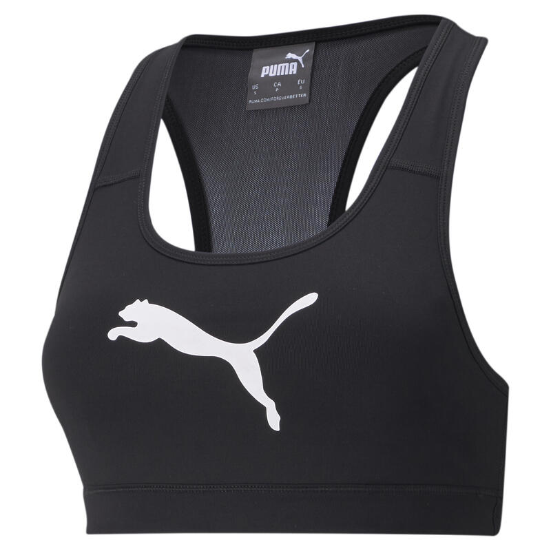 Sujetador deportivo de impacto medio 4Keeps Mujer PUMA Black White Big Cat