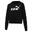 Essentials cropped hoodie met logo dames PUMA Black