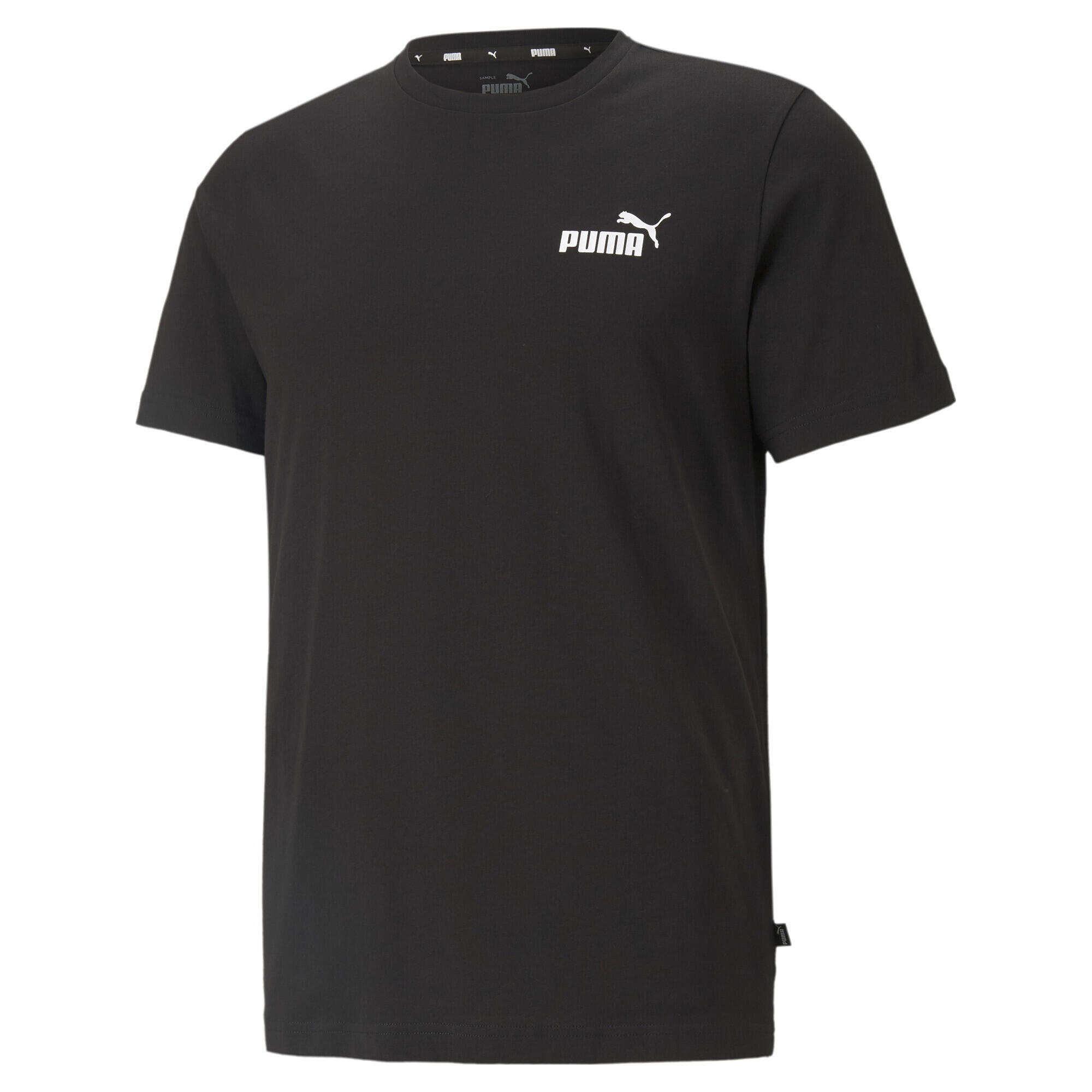 PUMA Mens Essentials Small Logo Tee T-Shirt - Black 1/7