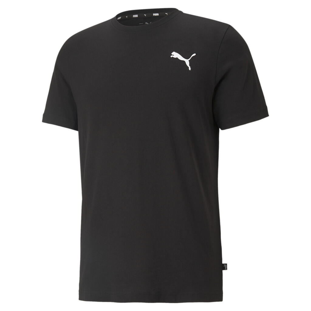 PUMA Mens Essentials Small Logo T-Shirt Tee Top - Black-Cat