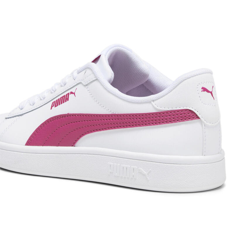 Smash 3.0 leren sneakers voor jongeren PUMA White Pinktastic Pink