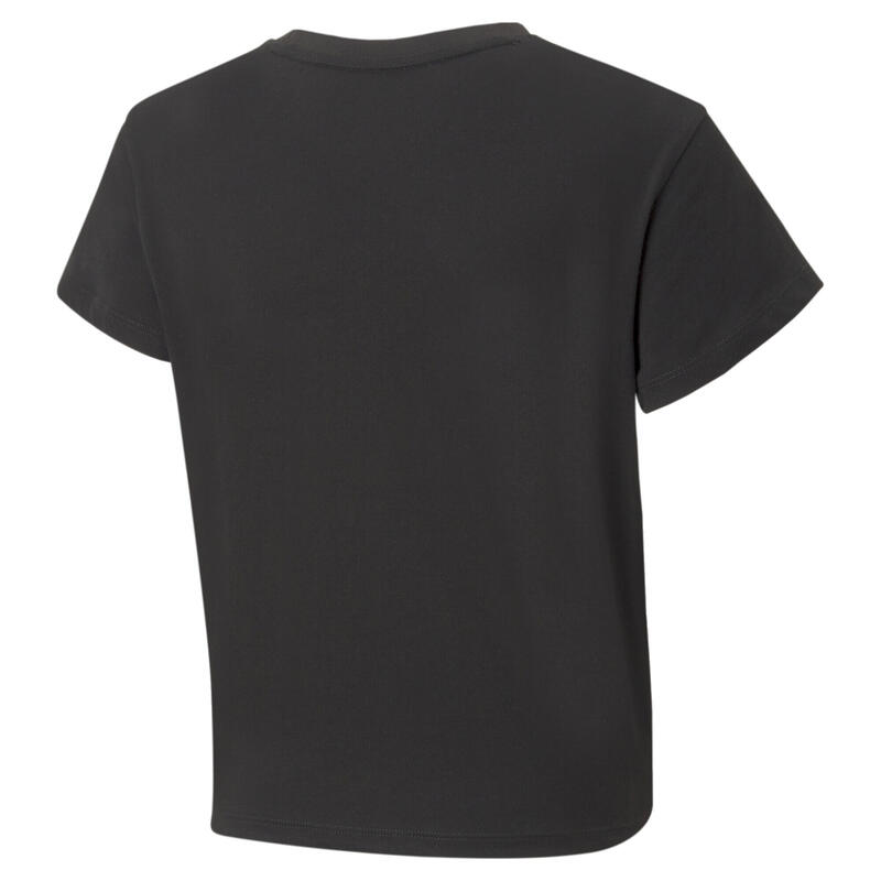 DECATHLON Essentials+ Mädchen Black PUMA - PUMA Logo T-Shirt aus Strick