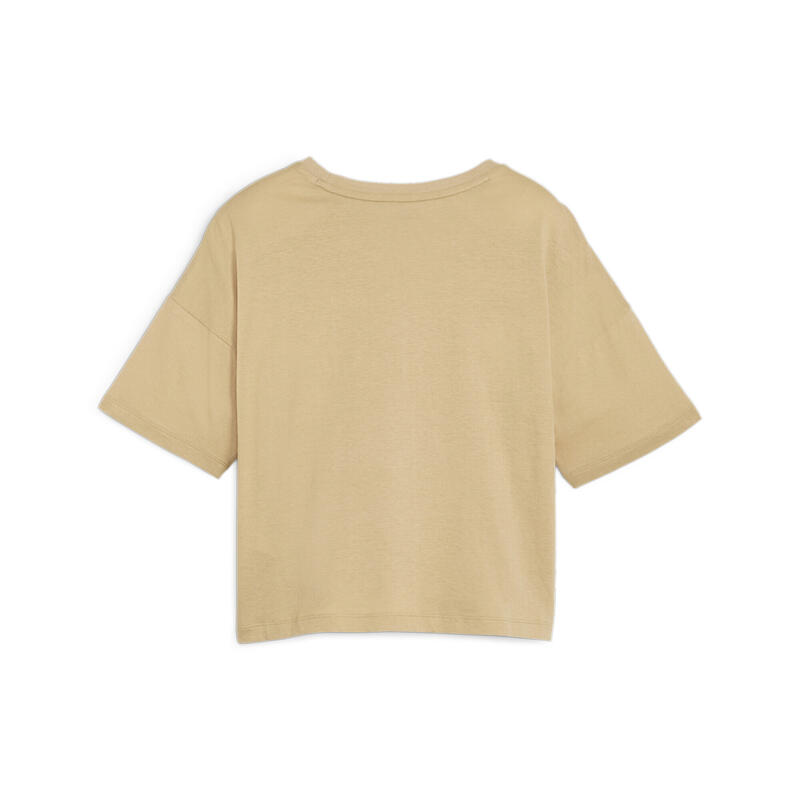 T-shirt corta con logo Essentials donna PUMA Sand Dune Beige