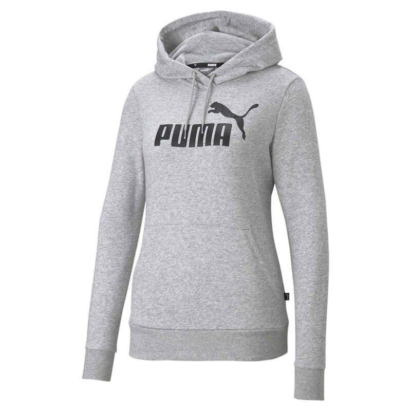 Essentials Logo Hoodie Damen PUMA Light Gray Heather
