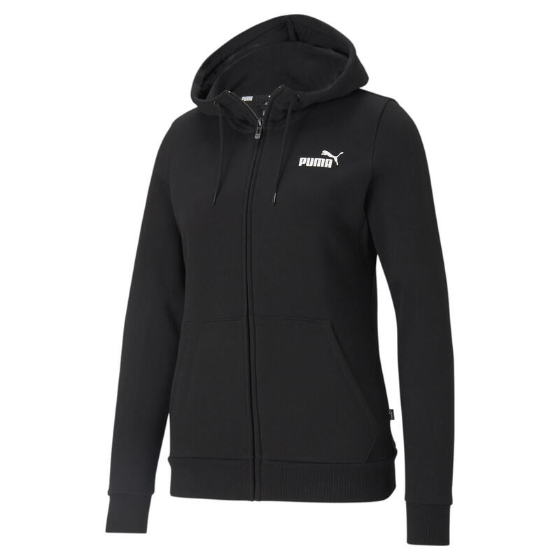 Essentials hoodie met volledige ritssluiting voor dames PUMA Black