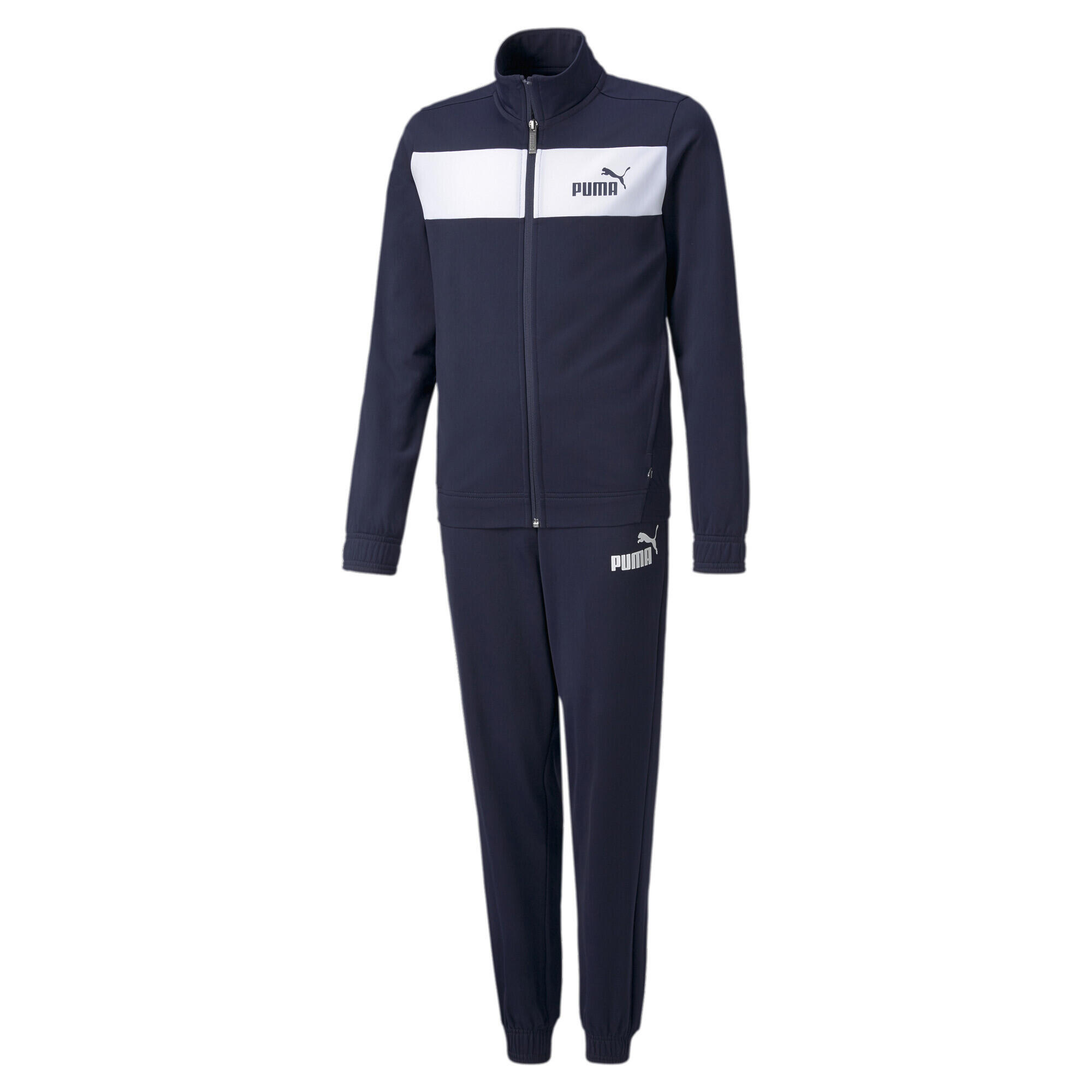 Polyesterové tepláky pro mládež PUMA Peacoat Blue 1/4