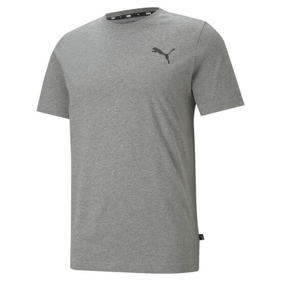 Essentials T-shirt heren met klein logo PUMA Medium Gray Heather Cat