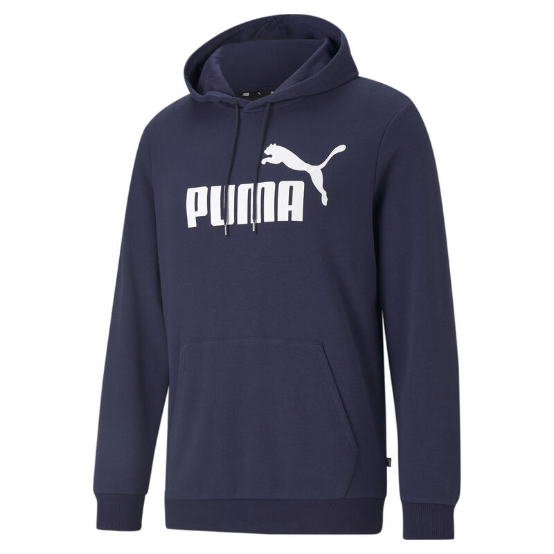 Felpa con cappuccio Essentials con logo grande da uomo PUMA Peacoat Blue