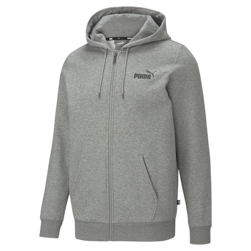 Pánská mikina s logem Essentials se zipem PUMA Medium Gray Heather