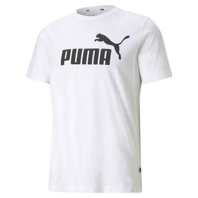 Essentials logo t-shirt voor heren puma white