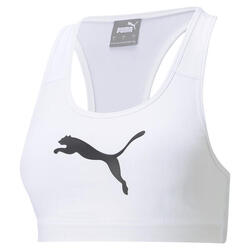 Sujetador deportivo de impacto medio 4Keeps Mujer PUMA White Black Big Cat