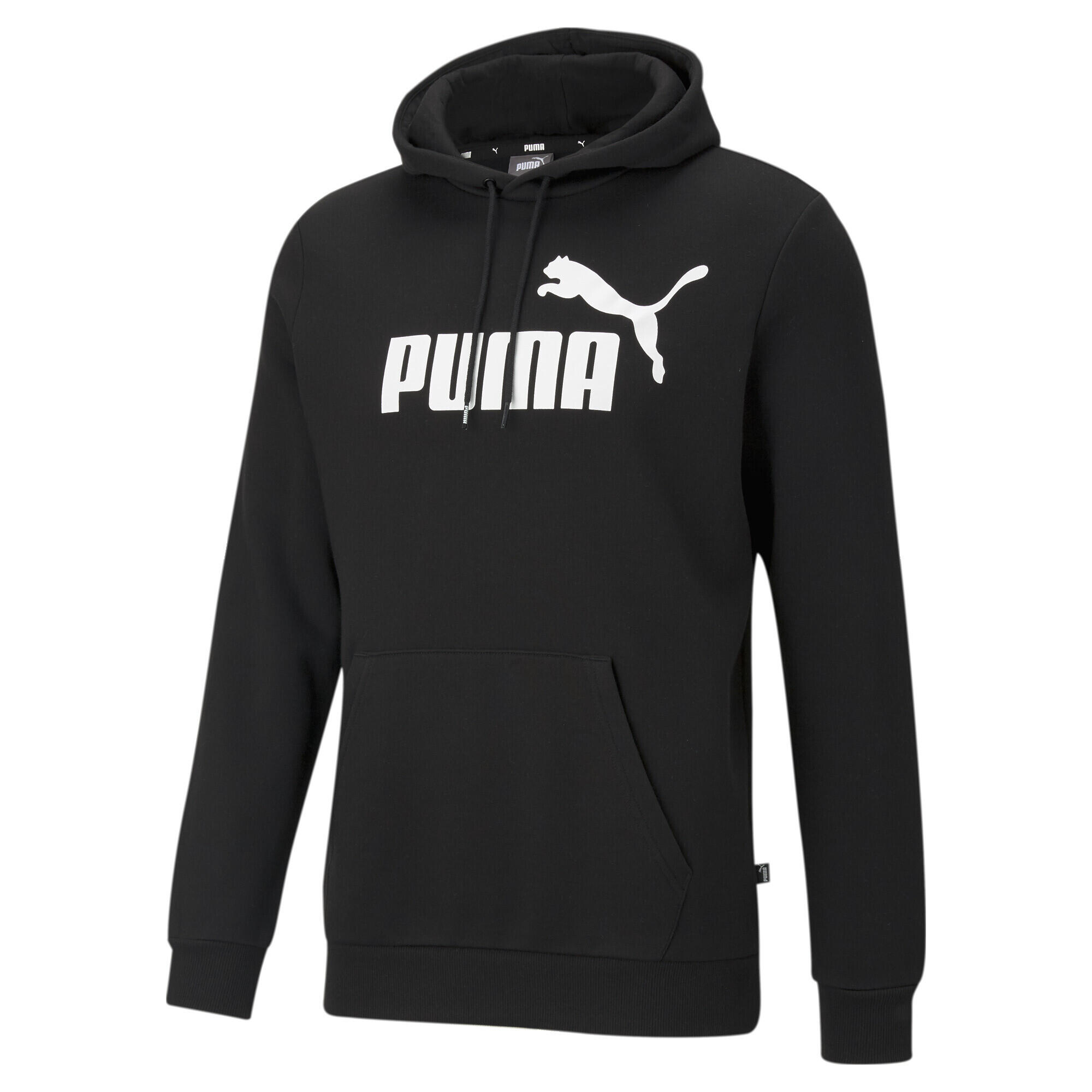 Felpa con cappuccio Essentials con logo grande da uomo PUMA Black PUMA Decathlon