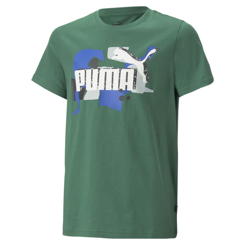 Camiseta Niño Essentials+ STREET ART Logo PUMA Vine Green