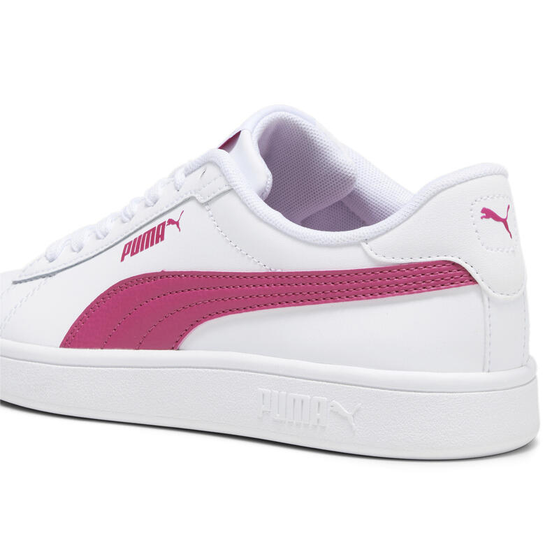 Baskets en cuir Smash 3.0 Enfant et Adolescent PUMA White Pinktastic Pink