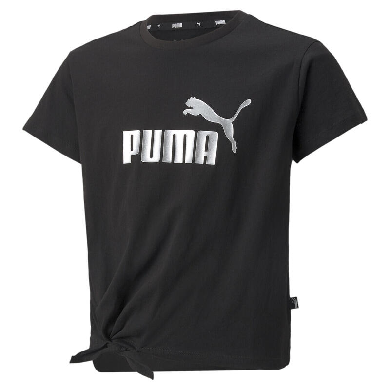 Essentials+ Logo T-Shirt aus Strick Jugendliche PUMA Black