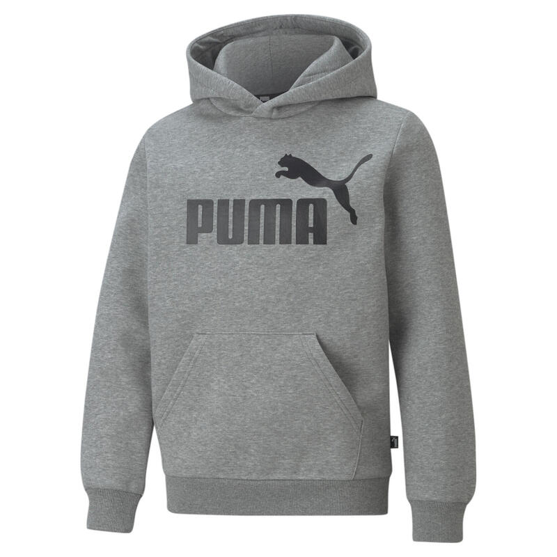 Felpa con cappuccio e logo grande Essentials Youth PUMA Medium Gray Heather