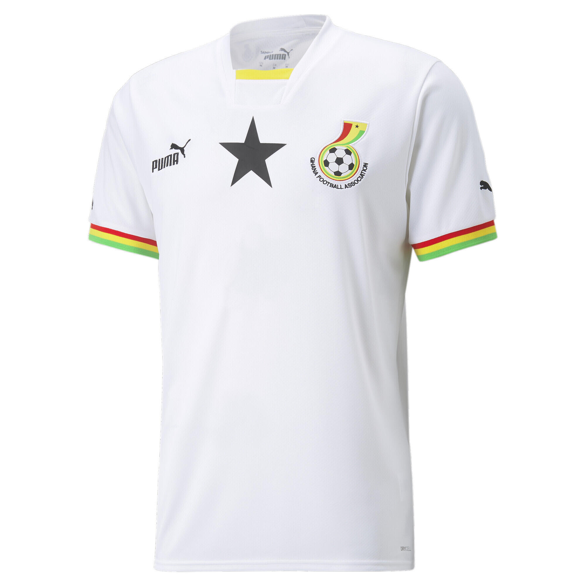 Męska replika koszulki domowej Ghany 22/23 PUMA White Black 1/7