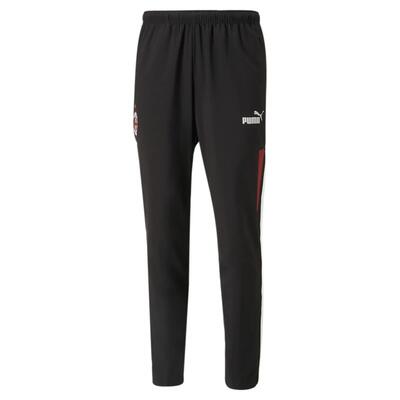 A.c. milan prematch geweven broek voor heren puma black tango red