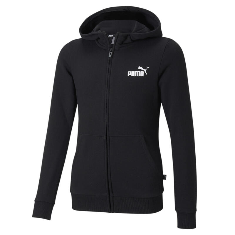 Essentials Small Logo hoodie met rits voor jongeren PUMA Black