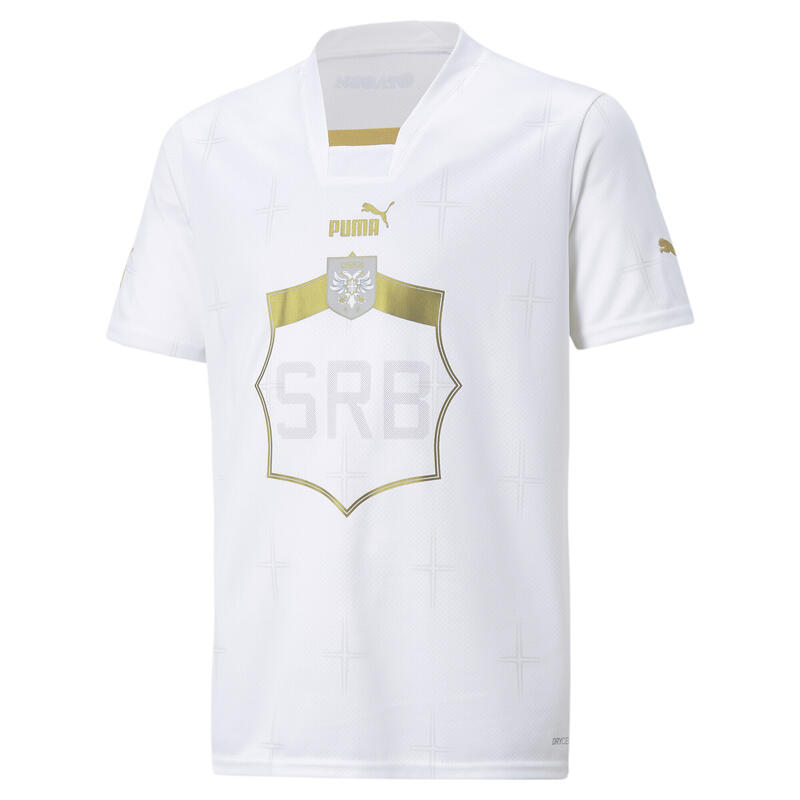 Maillot Away Serbie Enfant et Adolescent PUMA White Victory Gold Beige