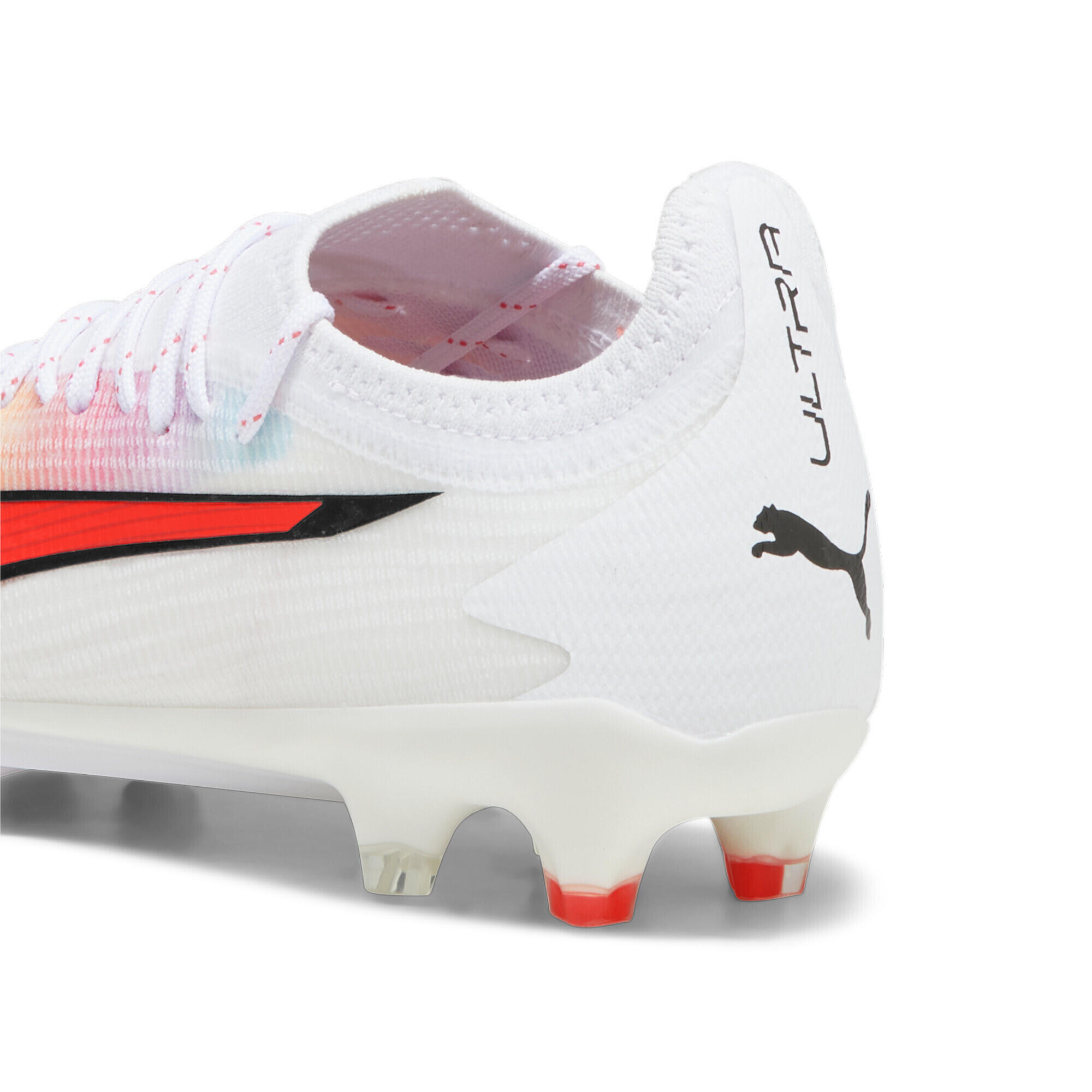 Scarpe da calcio ULTRA ULTIMATE FG/AG da donna PUMA White Black Fire Orchid Red 4/7