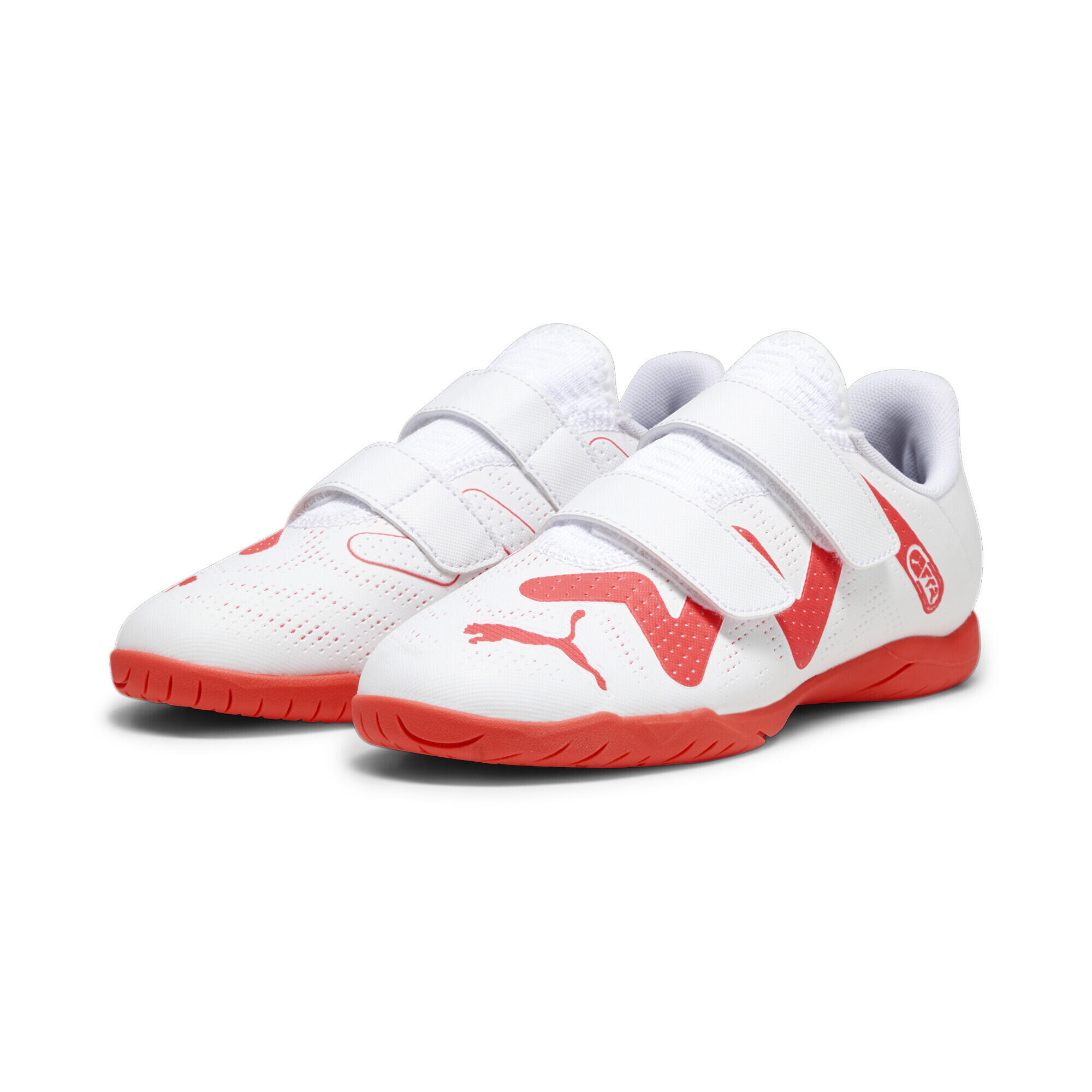FUTURE PLAY IT voetbalschoenen voor jongeren PUMA White Fire Orchid Red 1/6