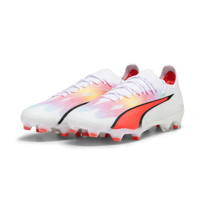 Ultra ultimate fg/ag voetbalschoenen puma white black fire orchid red