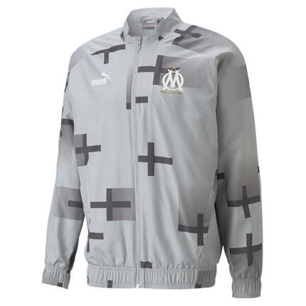Olympique de Marseille Prematch Jacke Herren PUMA Cool Gray 7 White