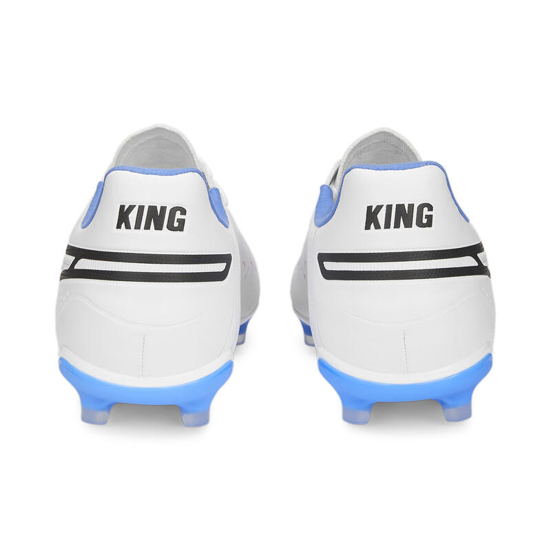 KING Pro FG/AG voetbalschoenen PUMA White Black Blue Glimmer Ultra Orange