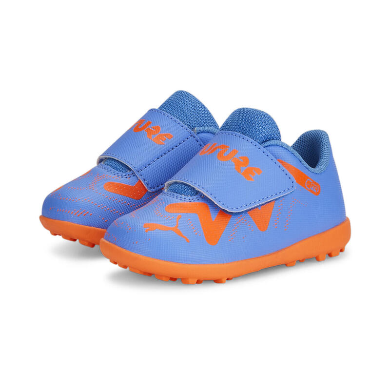 Botas de fútbol Bebés FUTURE Play TT V PUMA Blue Glimmer White Ultra Orange