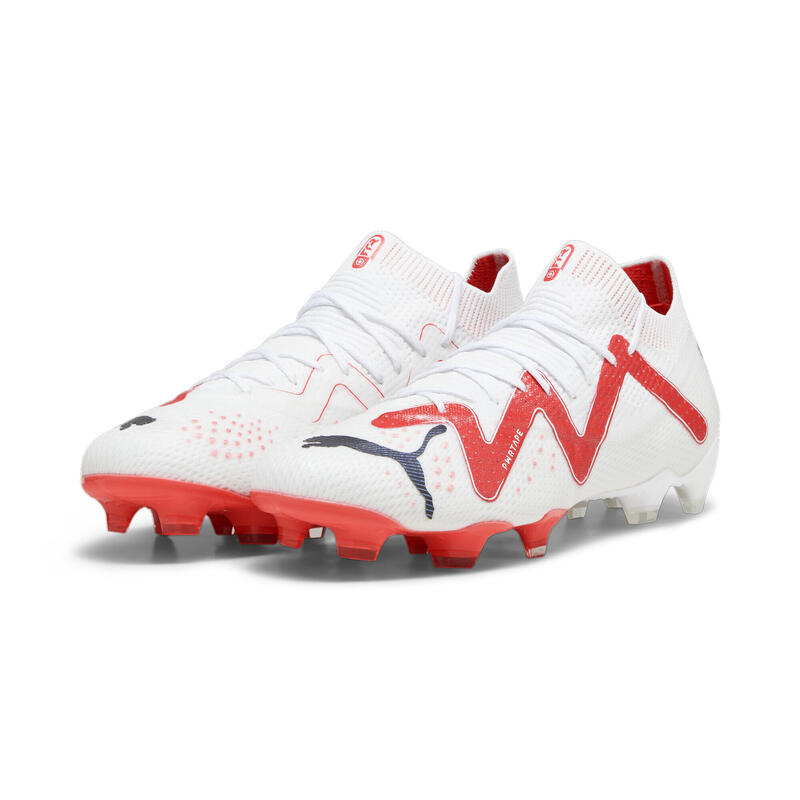 Scarpe da calcio FUTURE ULTIMATE FG/AG da donna PUMA White Black Fire Orchid Red