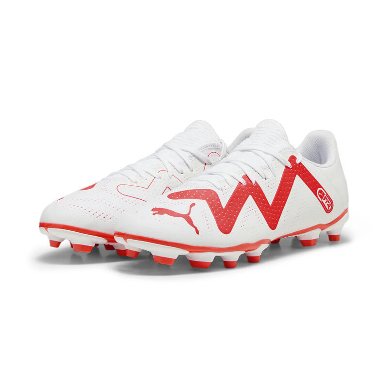 FUTURE PLAY FG/AG voetbalschoenen voor heren PUMA White Fire Orchid Red