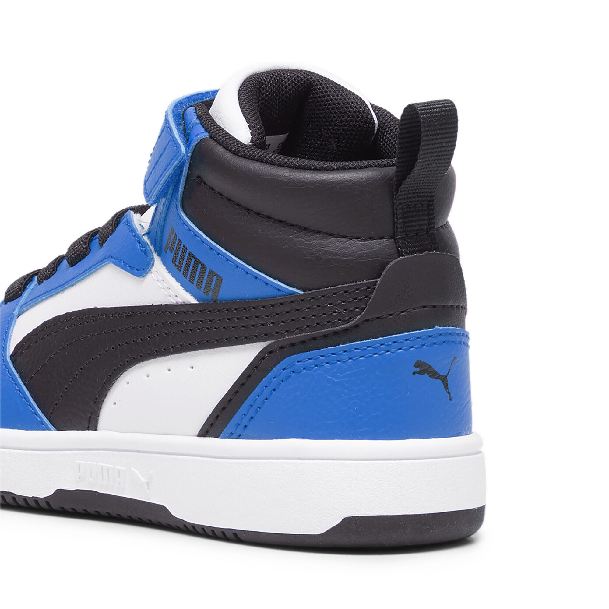 Dziecięce sneakersy Rebound V6 Mid PUMA White Black Racing Blue 4/7
