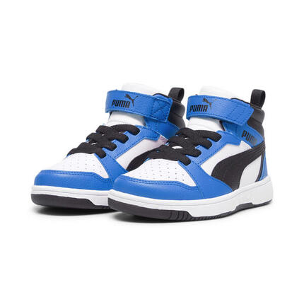 Dziecięce sneakersy Rebound V6 Mid PUMA White Black Racing Blue